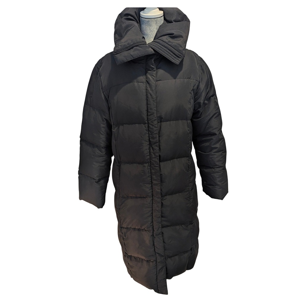 Calvin Klein Black Down Puffer Coat Oversized Pillow Collar CW710091 Womens L - Picture 7 of 16